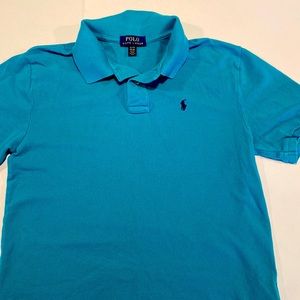 XL boys Ralph Lauren green/teal polo short sleeve gently used